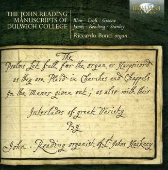 Album Blow / Bonci,riccardo: John Reading Manuscripts Of Dulwich College
