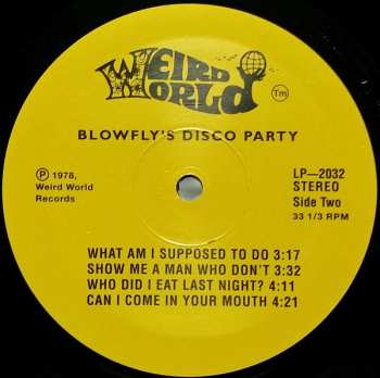 LP Blowfly: Blowfly's Disco Party