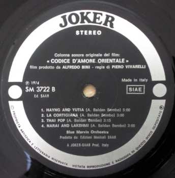 LP Blue Marvin Orchestra: Codice D'Amore Orientale (Colonna Sonora Originale Del Film)