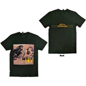 Merce Blur: Blur Unisex T-shirt: Parklife Album (green) (back Print) (small) S