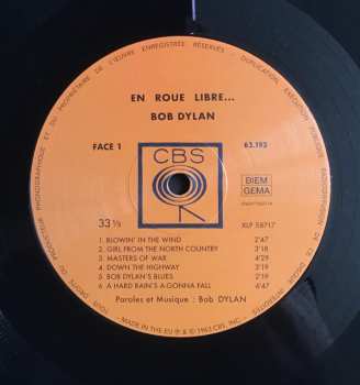 LP Bob Dylan: En Roue Libre... LTD