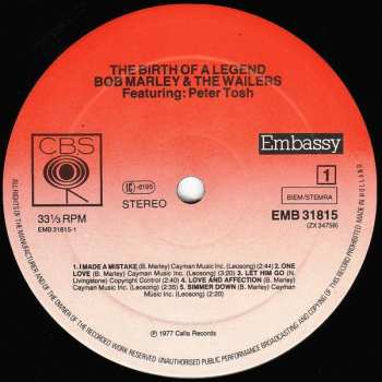 LP Bob Marley & The Wailers: The Birth Of A Legend