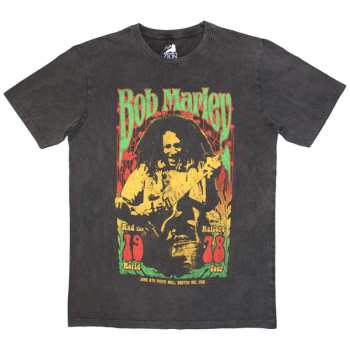 Merce Bob Marley & The Wailers: Bob Marley Unisex Stone Wash T-shirt: 1978 (small) S