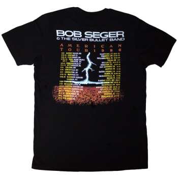 Merce Bob Seger & The Silver Bullet Band: Bob Seger & The Silver Bullet Band Unisex T-shirt: Tour '86 (black) (back Print) (medium) M