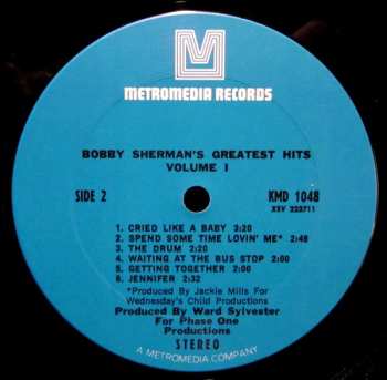 LP Bobby Sherman: Bobby Sherman's Greatest Hits Volume I