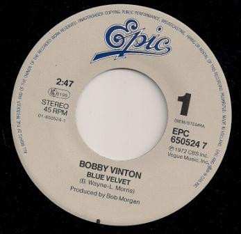 SP Bobby Vinton: Blue Velvet (Original-Titelmusik Aus Dem Gleichnamigen Film)