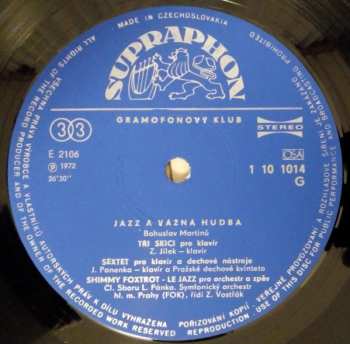 LP Bohuslav Martinů: Jazz A Vážná Hudba (IV) (Skladby Bohuslava Martinů)
