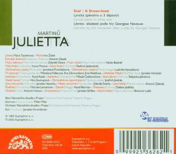 2CD/Set di cofanetti Bohuslav Martinů: Julietta (Opera In 3 Acts)