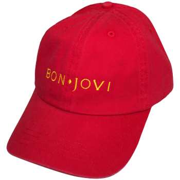 Merce Bon Jovi: Bon Jovi Unisex Baseball Cap: Original Logo (red)