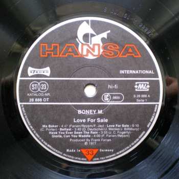 LP Boney M.: Love For Sale