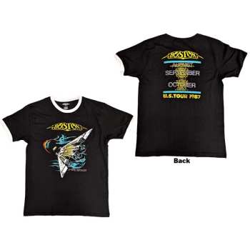 Merce Boston: Boston Unisex Ringer T-shirt: Us Tour '87 (back Print) (small) S