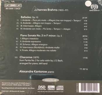 SACD Johannes Brahms: Piano Sonata No. 3 / Chaconne (Bach) / Four Ballades