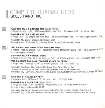 3CD Johannes Brahms: Complete Piano Trios