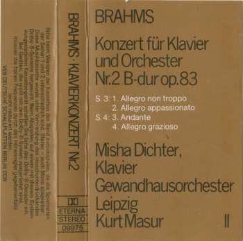 Set di cofanetti/2MC Johannes Brahms: Die Klavierkonzerte