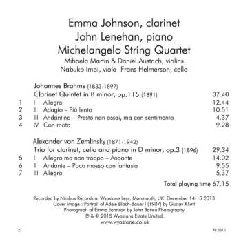 CD Johannes Brahms: Clarinet Quintet, Clarinet Trio