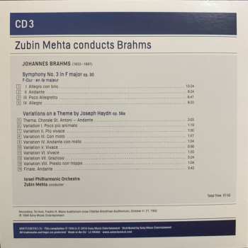 4CD/Set di cofanetti Johannes Brahms: Zubin Mehta Conducts Brahms (Symphonies Nos. 1-4 • Tragic Overture • Haydn Variations)