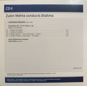 4CD/Set di cofanetti Johannes Brahms: Zubin Mehta Conducts Brahms (Symphonies Nos. 1-4 • Tragic Overture • Haydn Variations)