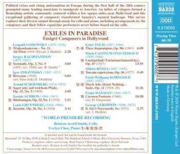 CD Evelyn Chen: Exiles In Paradise – Émigré Composers In Hollywood