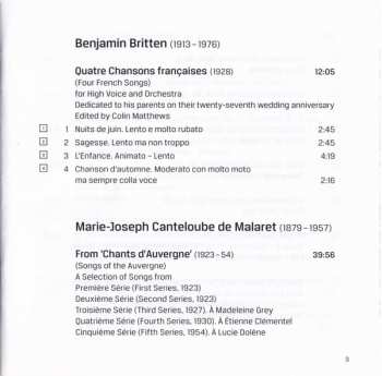 SACD Benjamin Britten: Les Illuminations / Quatre Chansons Françaises / Chants D'Auvergne