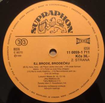 LP Brněnský Rozhlasový Orchestr Lidových Nástrojů: Ej, Brode, Brodečku / Moravian Folk Songs
