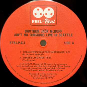 2LP Brother Jack McDuff: Ain't No Sunshine - Live In Seattle DLX | LTD | NUM