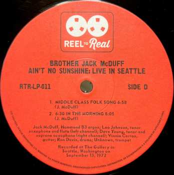 2LP Brother Jack McDuff: Ain't No Sunshine - Live In Seattle DLX | LTD | NUM