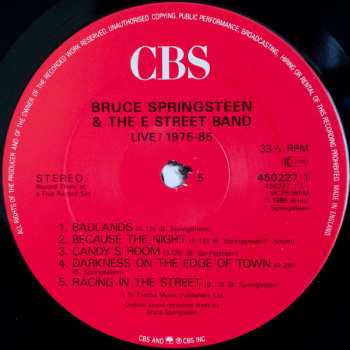 5LP/Set di cofanetti Bruce Springsteen & The E-Street Band: Live 1975-85