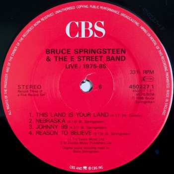 5LP/Set di cofanetti Bruce Springsteen & The E-Street Band: Live 1975-85