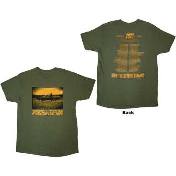 Merce Bruce Springsteen: Bruce Springsteen Unisex T-shirt: Tour '23 Sepia Car (back Print & Ex-tour) (x-large) XL