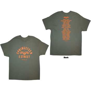 Merce Bruce Springsteen: Bruce Springsteen Unisex T-shirt: Tour '24 Arch Flag (green) (back Print & Ex-tour) (x-large) XL