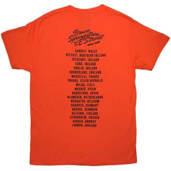 Merce Bruce Springsteen: Bruce Springsteen Unisex T-shirt: Tour '24 River Font (orange) (back Print & Ex-tour) (small) S