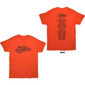 Merce Bruce Springsteen: Bruce Springsteen Unisex T-shirt: Tour '24 River Font (orange) (back Print & Ex-tour) (small) S