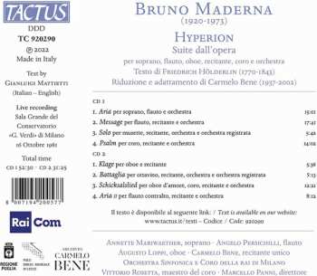 2CD Bruno Maderna: Hyperion - Suite Dall'Opera