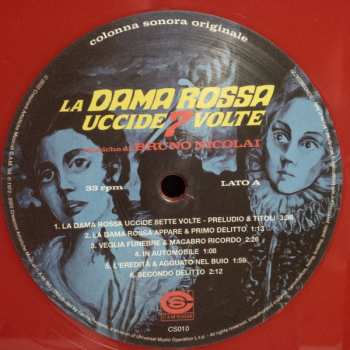 2LP Bruno Nicolai: La Dama Rossa Uccide 7 Volte (Colonna Sonora Originale) LTD