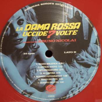 2LP Bruno Nicolai: La Dama Rossa Uccide 7 Volte (Colonna Sonora Originale) LTD