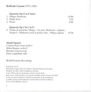 CD Roffredo Caetani: The Two String Quartets