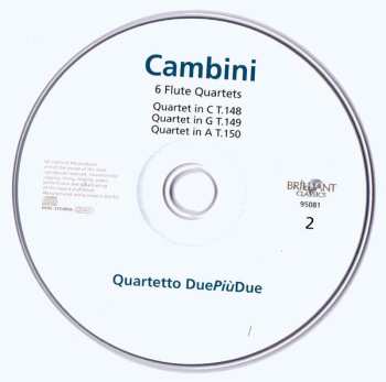 2CD Giovanni Giuseppe Cambini: 6 Flute Quartets