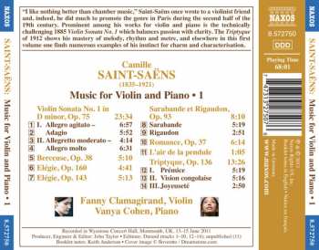 CD Camille Saint-Saëns: Music For Violin And Piano 1