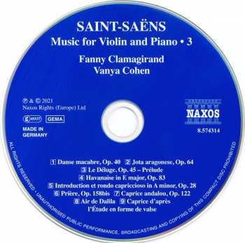 CD Camille Saint-Saëns: Music For Violin And Piano • 3