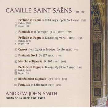 CD Camille Saint-Saëns: Préludes et Fugues • Fantaisies • Marche Religieuse • Bénédiction Nuptiale • Cyprès