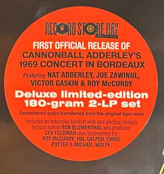 2LP Cannonball Adderley: Burnin' In Bordeaux: Live in France 1969 DLX | LTD | NUM