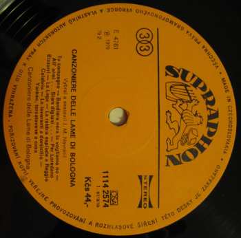 LP Canzoniere Delle Lame: Canzoniere Delle Lame Di Bologna