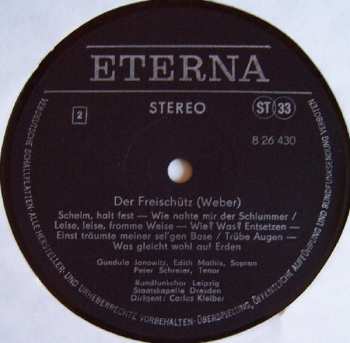 LP Carl Maria von Weber: Der Freischütz (Opernquerschnitt)