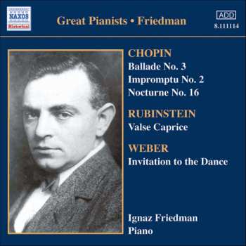 CD Carl Maria von Weber: Ignaz Friedman - Complete Recordings Vol.5