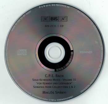 CD Carl Philipp Emanuel Bach: Für Kenner Und Liebhaber (Sonatas From Collections 1 & 2)