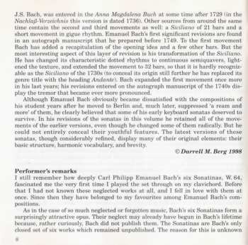 CD Carl Philipp Emanuel Bach: Early Sonatinas And Sonatas