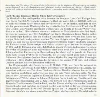CD Carl Philipp Emanuel Bach: Early Sonatinas And Sonatas