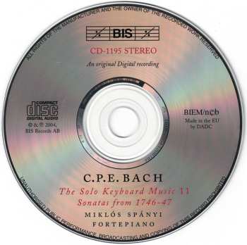 CD Carl Philipp Emanuel Bach: Sonatas from 1746-47
