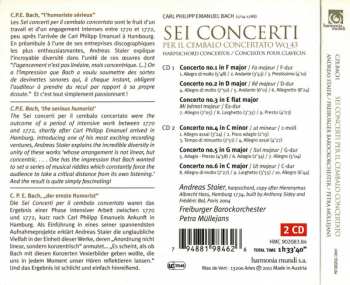 2CD Carl Philipp Emanuel Bach: Sei Concerti Per Il Cembalo Concerto WQ 43