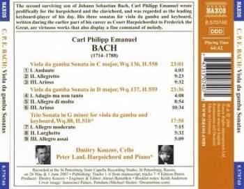 CD Carl Philipp Emanuel Bach: Viola Da Gamba Sonatas